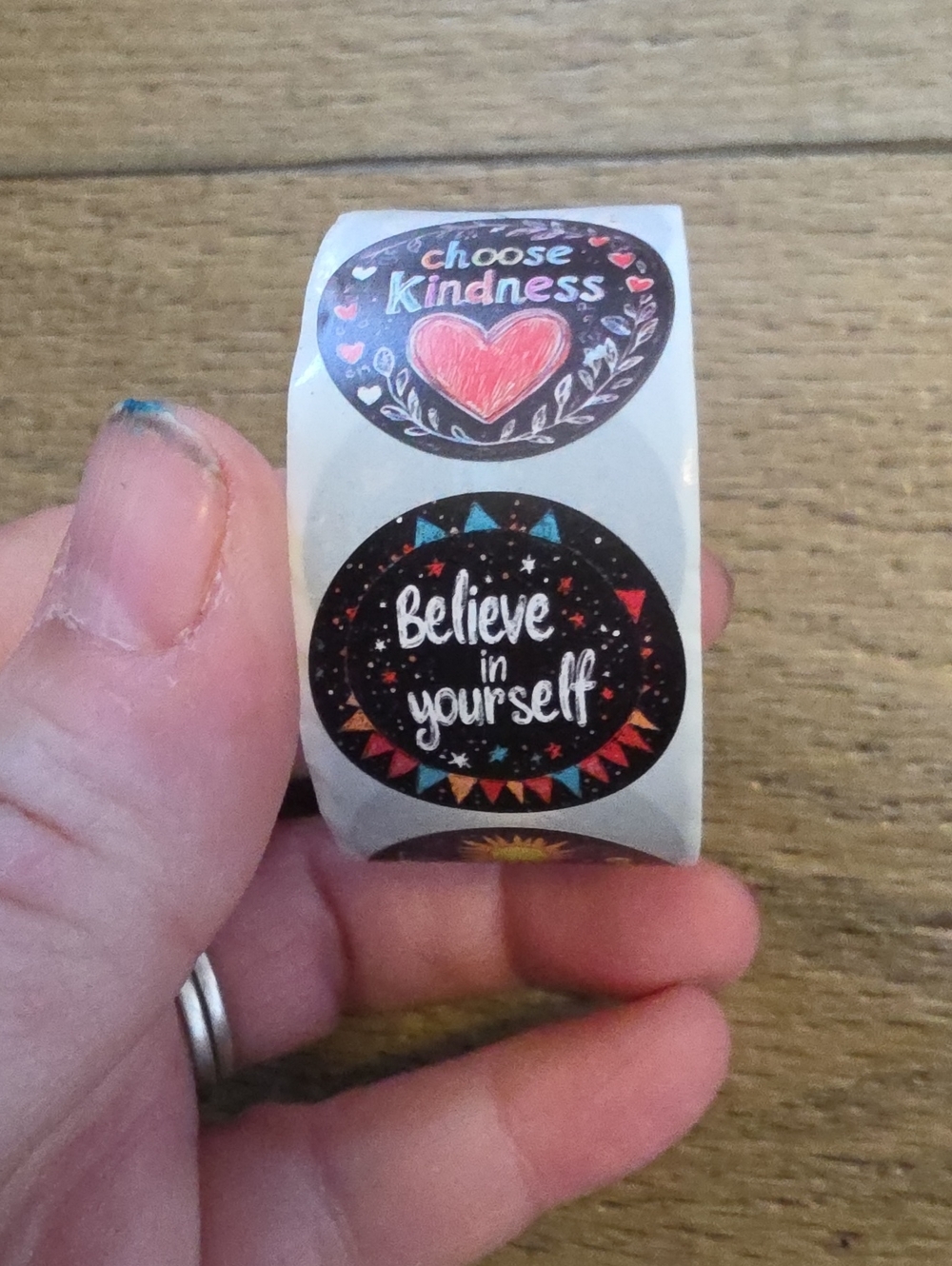 Kids Inspirational Sticker Roll - Believe in Yourself (Black)